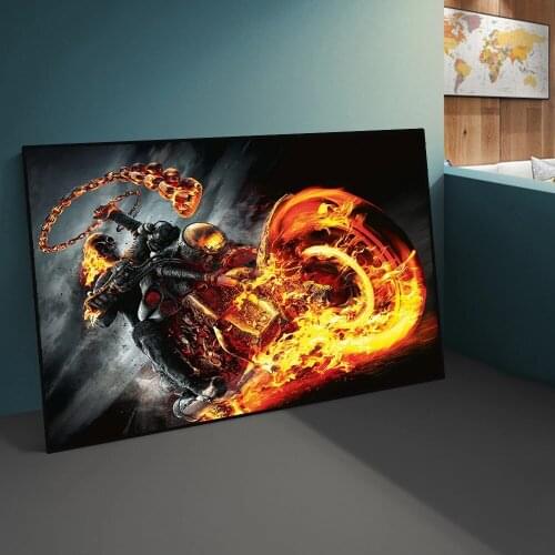 Classic ghost knight canvas paintings, modern soul chariot art wall posters and prints, family living room decoration paintings