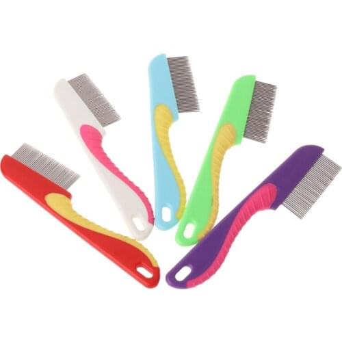 Cat Comb Dense Teeth Massage Clean Hair Stainless Steel Animal Grooming Brushes