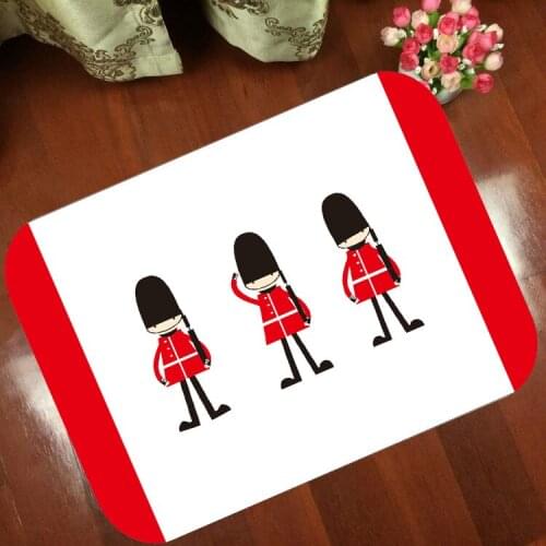 Mats Anti Slip Floor Mat Fashion London royal guard cartoon Carpet Printed Pattern Carpet Rug for Bathroom Door Living Room