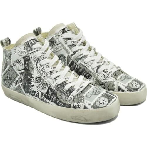 CANGMA Luxury Brand Designer Original Shoes Women Autumn Flat Shoes Mid Printing Womans Genuine Leather Sneakers Female