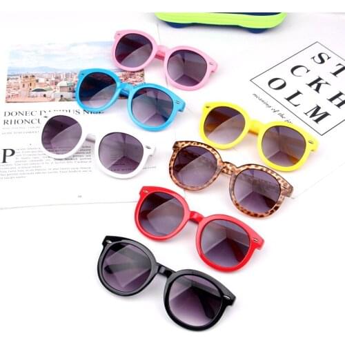 Boys Girls Round Sunglasses Fashion Kids Anti-UV Retro Sunglasses Festival Pink Red Black UV400 Eyewear Kawaii Outdoor