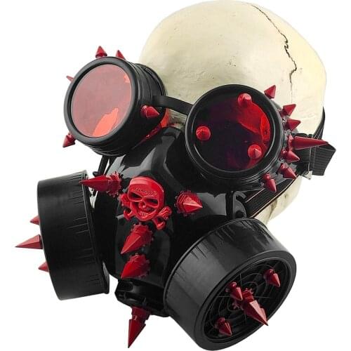 Cool Steampunk Gas Mask with Goggles Gothic Masquerade Mask Unisex