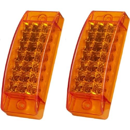 Fullem 2PCS Flowing Amber 21 LED Side Marker Clearance Light Rectangle 12V-24V Truck Trailer Camper Waterproof