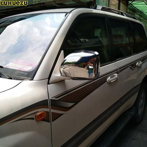 Luhuezu Chromed Door Mirror Cover Side Lamp Cover For Lexus LX470 98-07 Toyota Land Cruiser LC100 1998-2007 Accessories
