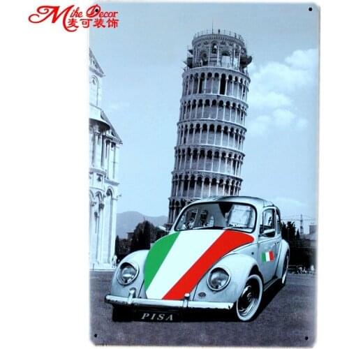 [ Mike86 ] Leaning Tower of Pisa in Italy Wall plaque decor House Office Pub Metal Painting art B-163 Mix order 20*30 CM