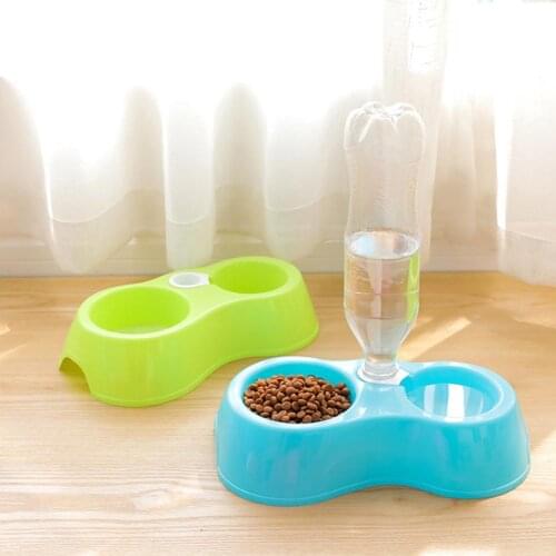 Pet Dog Cat Food Bowls Water Bottle Cat Food Bowl Protect Pets Spine Drink Food Bowls With Automatic Cat Water Bowl