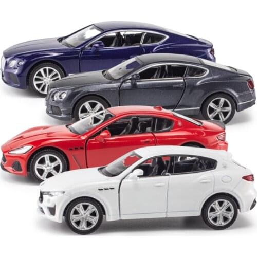 1:36 Simulation For Bentley Maserati Alloy Sports Car Model with Pull Back Light Diecast Car Model Kids Toy