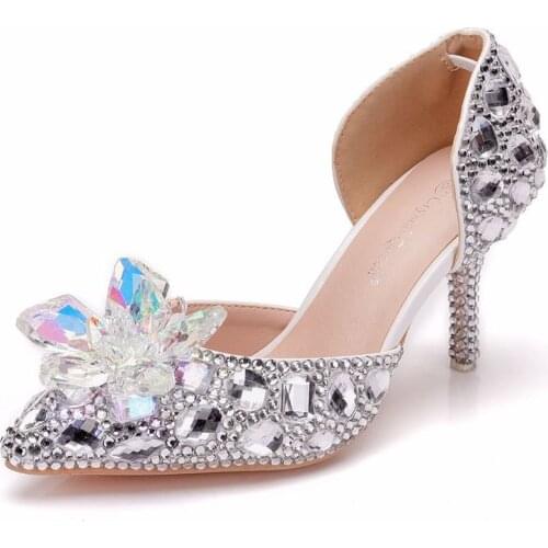 Fashion Women Pumps Shoes Dress Spring autumn Pointed Toe Thin Heels 7.5CM High Heels Shoes Womens Wedding Shoes Party