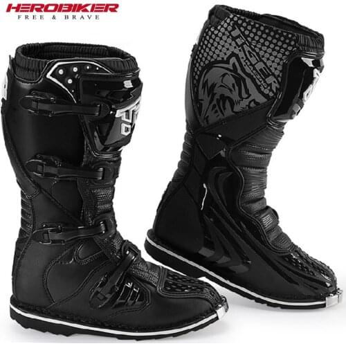 Mens Motocross Off-Road Racing Boots Motorcycle Shoes Motocross Riding Boots Wear-resistant With Protector Motorcycle Boots