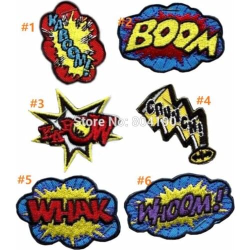Action bursts 6 MINI PATCHES SET Comic Classic Movie TV Series Costume Embroidered Emblem applique sew on badge
