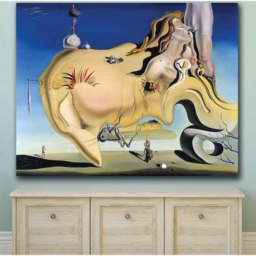 Wall art Salvador Dali Face of the great masturbator Painting Living Room Home Decoration Oil Painting on Canvas Wall Painting