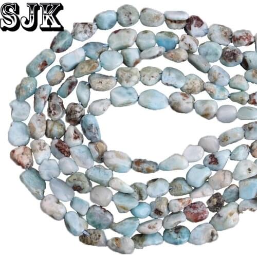 Natural Stone Irregular Shape Blue Larimar Gravel Beads 6-9mm DIY Necklace Earring Beads For Jewelry Making Accessories