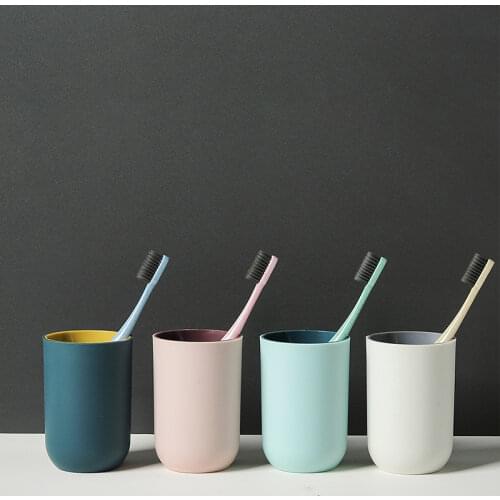 Non-Slip Without Cover Two-Color Europe Style Bathroom Home Simple Couple Tooth Mug Washing Cup