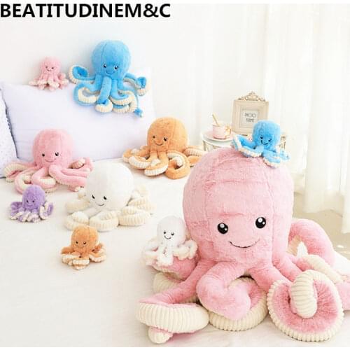 New Simulation 18/40/60/80cm Rabbit hair big octopus doll octopus Plush Toys Kids Toy Home Decoration Christmas Gifts