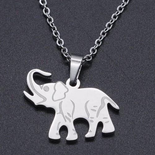 Elephant Stainless Steel Charm Necklace for Women Dainty Steel Necklaces Dropshipping Fashion Jewelry Necklaces Accept OEM Order