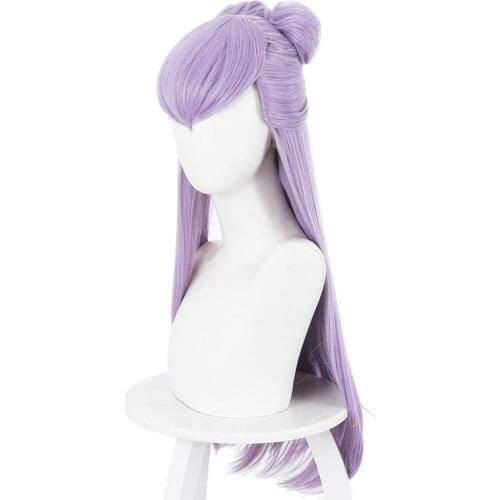 Game LOL KDA Evelynn Cosplay Wigs Agonys Embrace Women Long Mixed Purple Hair Wig with Buns Halloween Carnival Party Wigs