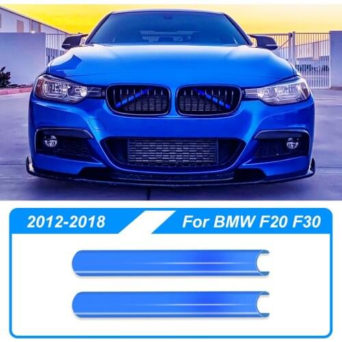 Front Grille Trim Strips For BMW F30 F32 3 4 Series Blue Sport Style Grille Trim Strips Cover Frame Car Decorations Stickers