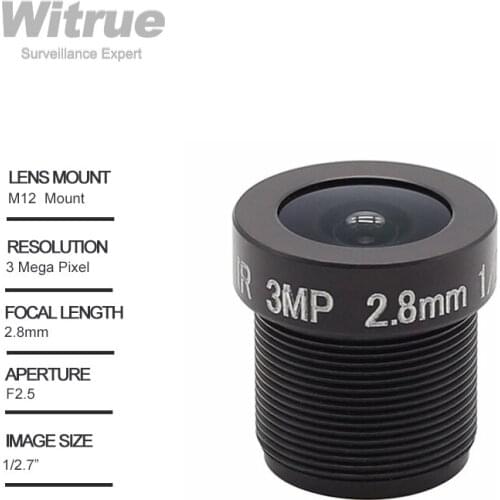 Witrue HD 3Megapixel CCTV Lens 2.8mm M12 Mount 1/2.7 inch F2.5 115 Wide Angle For AHD Camera IP Security Cameras