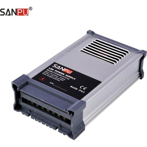 SANPU SMPS 12v 250w LED Power Supply 20a Rainproof Outdoor 220v 230v ac dc Lighting Transformer Constant Voltage Switch Driver