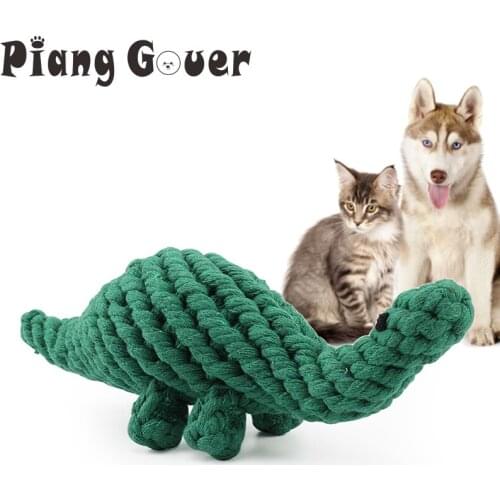 Green Dinosaur Cotton Rope Clean Tooth Chew Dog Toys Fruit Pet Toy