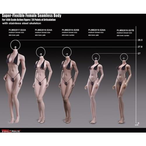 1/6 Pale Suntan Pale Color PHICEN TBLeague Super Flexible Female Girl Sexy Lady Seamless Body S24A/ 25B / 26A /27B Body Figure