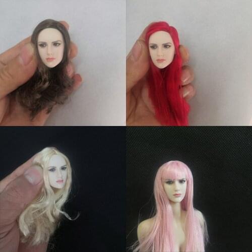 1:6 female doll blue eyes hair transplant European and American female head sculpture strabismus 12 inch female doll available