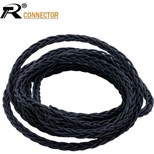 1PC 1.2meter H3 H5 8 Core Upgraded Silver/Black Plated Earphone Cable For MMCX/2pin HQ6 HQ8 QT2 KZ ZS10 ES4 AS10 BA10 ZSN