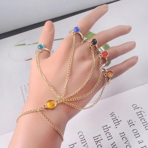 1PC Infinite Power Gauntlet Bracelets Bangles Gemstone For Women Girls Jewelry Accessories Decoration Party Gift