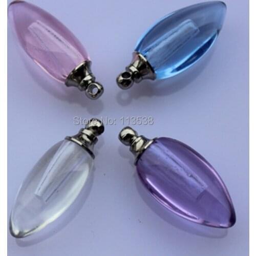 100pieces 11*26mm drop water tear Crystal vial pendant Miniature Perfume bottle charms name on rice art Essential oil charms