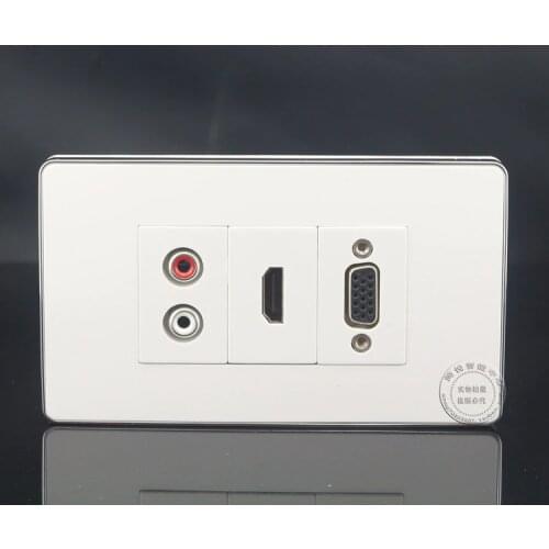 120MM Wall Face Plate RCA AV + HDMI + VGA Coax Coaxial Assorted Panel Covers Faceplate