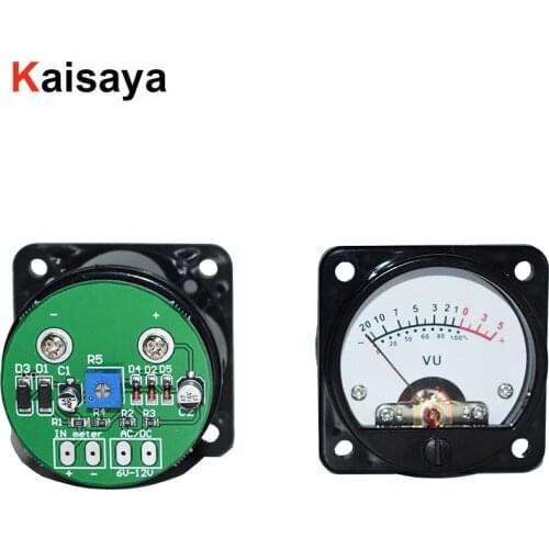 2pcs 45mm VU DB Meter Audio Level Meter 6-12V Warm Back Light for 3-50W Amplifiers Radio