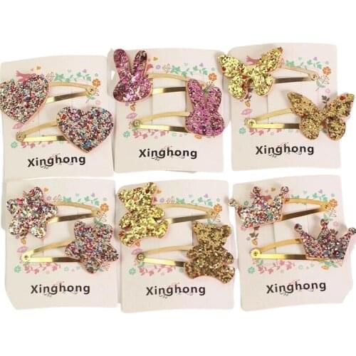 2pc cute hair clip bobby pins kids girl hairpin accessories for children barrette hairclip headdress headwear hairgrip snap
