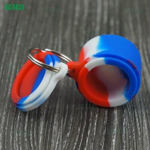 20pcs Available stock 6ml key rings shape silicone wax container,Non-stick Concentrate Storage 6ml silicone wax free shipping