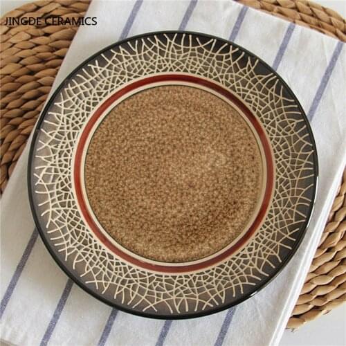 9 Inches Creative Dinner Plates Ceramic Dinner Dishes Restaurant Dessert Tray Household Kitchen Dinnerware Microwave Tools