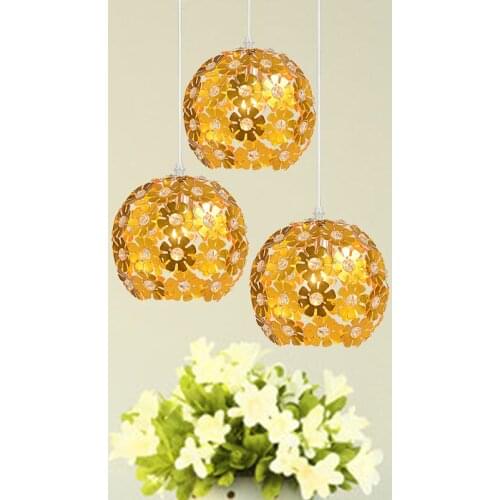 Aluminum hollow pendabt light 1/3 heads lamps bedroom room hanging wire study bedroom pendant lamp red /yellow lighting ZA