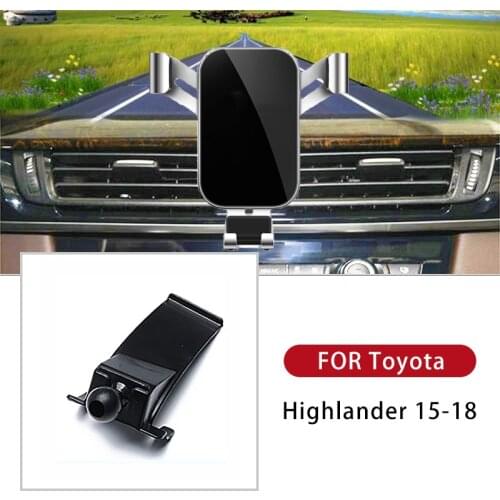 Car Phone Holder For Toyota Highlander 2015 2016 2017 2018 Auto Styling For iPhone Samsung Xiaomi Mobile Phone GPS Holder Clip