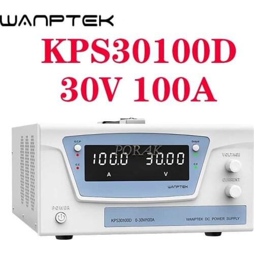 Wanptek KPS30100D 30V 100A DC Power Supply Adjustable Mini Laboratory Power Supply Voltage Regulator High Current Power Supply