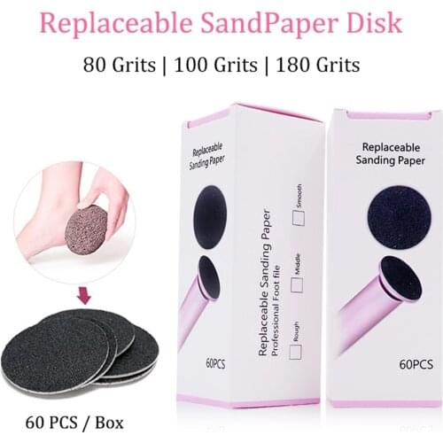 60 PCS/Lot Replacement Foot File Sandpaper Disk Sanding Paper Accessory For Electric Foot Callus Remover Tool Pedicure Tool