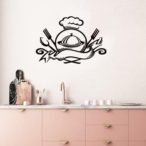 Food Emblem Ready To Eat Meal Kitchen Cafe Wall Sticker Living Room Removable Art Murals Wall Decals Poster Wallpaper Vinyl