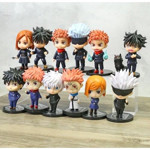 Japan Anime Jujutsu Kaisen Gojo Satoru Itadori Yuji Fushiguro Megumi Kugisaki Nobara Ryomen Sukuna PVC Figures Toys Set of 6