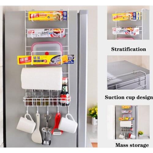 Refrigerator Rack Refrigerator Rack Stand Kitchen Supplies Hanging Kitchen Hook Folding Wall-Mounted Kitchen Storage Rack