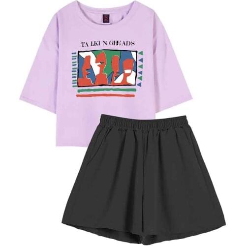 Cartoon T Shirt Women Pajamas Set Female Night Tops and Shorts Female Sleepwear Music Printed Plus Size 2 Piece Set Women