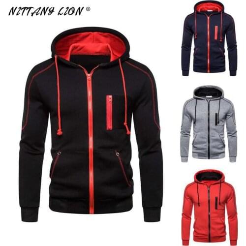 Spring Autumn Mens Jackets Hooded Coats Casual Zipper Sweatshirts Male Hoodies Tracksuit Fashion Jacket Clothing Outerwear Tops