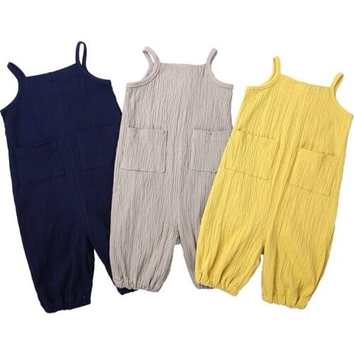 Summer Newborn Infant Clothes Baby Boys Girls Jumpsuit Onepiece Cotton Sleeveless Baby Bodysuits