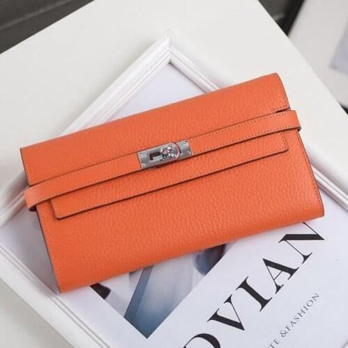 LOMANTINA 100% Genuine Leather Wallet Dollar Price Luxury Purses Women Designer High Quality Card Holders Famous Brand Clutches