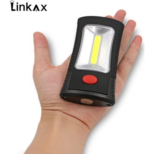 Magnetic COB LED Work Lamp COB+3LEDs 2-Modes LED Flashlight Magnet Working Light Torch Linternas With Folding Hook Stand Support