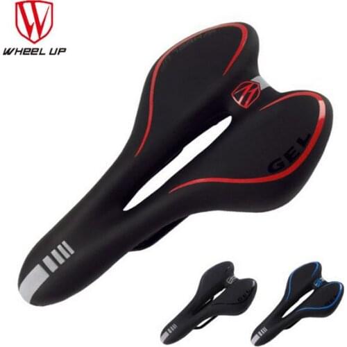 WHEEL UP 2017 Breathable Soft Bicycle Saddle Gel PVC Leather Comfortable Road Mountain Bike Seat Thick Pad Hollow Bike Saddle