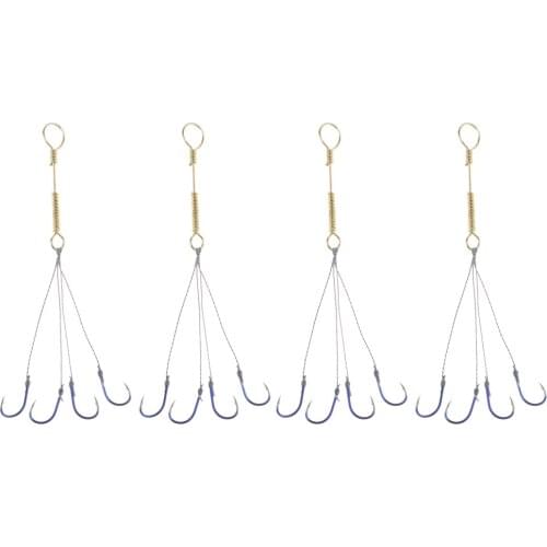 Set of 4pcs High Carbon Steel High-Powered Braided Wire Small Explosive Fishing Hook Explosive Fishhooks