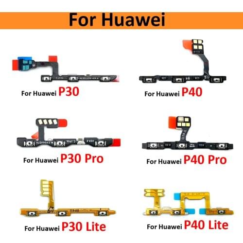 New For Huawei P9 P10 Plus P20 P30 P40 Lite E Pro P40 Lite 5G Power Switch On Off Volume Key Button Flex Cable Replacement Part