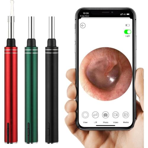 Wireless WiFi Ear Pick Otoscope Camera Borescope Luminous Ear Wax Cleaning Teeth Oral Inspection Health Care Earwax Removal Tool